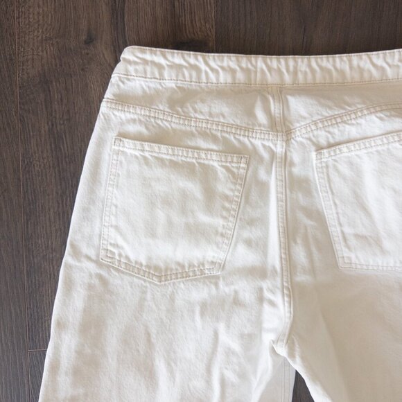 FRAME Angled Zipper Long Barrel Jeans in White Size 30 - Picture 9 of 14